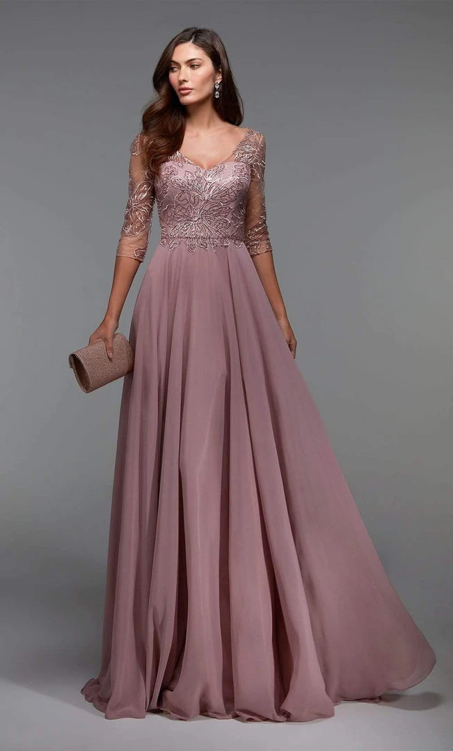 Alyce Paris - 27475 Quarter Sleeve Floral Embroidered Dress 5 Alyce Paris - 27475 Quarter Sleeve Floral Embroidered Dress