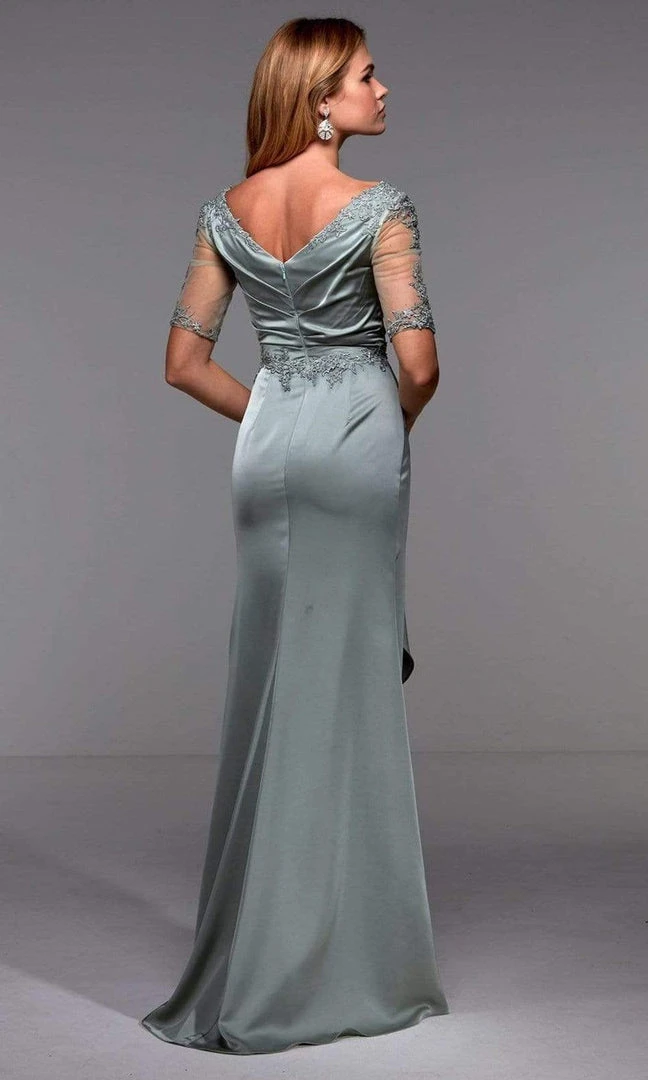 Alyce Paris - 27476 Appliqued Drape-Ornate Cascade Sheath Dress 4 Alyce Paris - 27476 Appliqued Drape-Ornate Cascade Sheath Dress