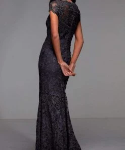 Alyce Paris - 27478 Short Sleeve Scalloped Lace Dress