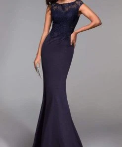 Alyce Paris - 27491 Cap Sleeve Embroidered Sheath Dress