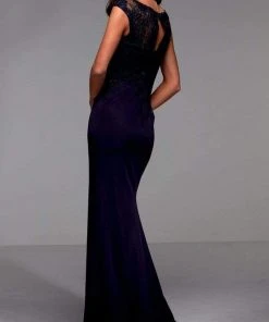 Alyce Paris - 27491 Cap Sleeve Embroidered Sheath Dress