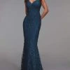 Alyce Paris - 27496 Embroidered V Neck Trumpet Evening Gown