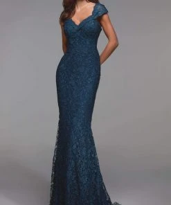 Alyce Paris - 27496 Embroidered V Neck Trumpet Evening Gown