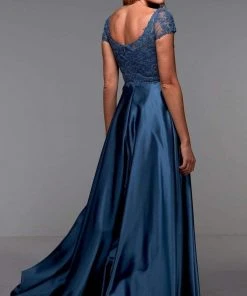 Alyce Paris - 27505 Cap Sleeve Sleek A-Line Dress