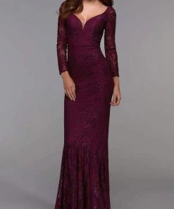 Alyce Paris - 27512 Long Sleeve Sweetheart Lace Dress