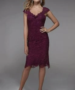 Alyce Paris 27513 - Cap Sleeve V-neck Formal Dress