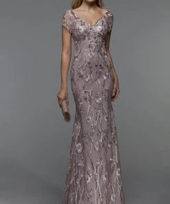 Alyce Paris 27533 - Embroidered V-neck Formal Dress