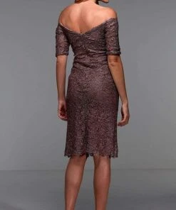 Alyce Paris - 27535 Off Shoulder Lace Midi Dress 5 Alyce Paris - 27535 Off Shoulder Lace Midi Dress