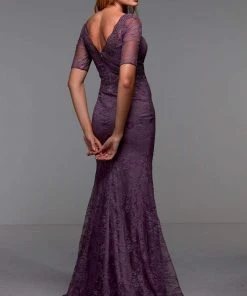 Alyce Paris - 27536 Lace V Neck Trumpet Dress