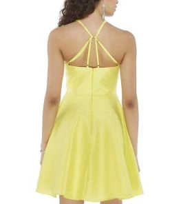 Alyce Paris - 3021 Halter Multi-Strapped Back Flared Cocktail Dress