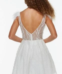 Alyce Paris 3100 - Cap Sleeve Glitter Cocktail Dress