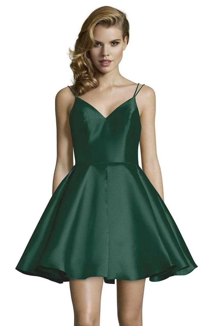 Alyce Paris - 3764 V Neckline Mikado Fit And Flare Cocktail Dress 8 Alyce Paris - 3764 V Neckline Mikado Fit And Flare Cocktail Dress