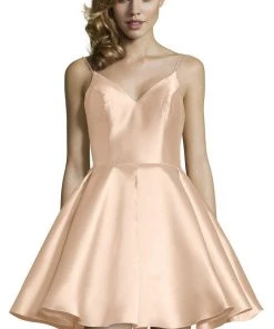 Alyce Paris - 3764 V Neckline Mikado Fit And Flare Cocktail Dress 39 Alyce Paris - 3764 V Neckline Mikado Fit And Flare Cocktail Dress