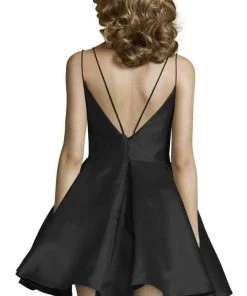 Alyce Paris - 3764 V Neckline Mikado Fit And Flare Cocktail Dress 38 Alyce Paris - 3764 V Neckline Mikado Fit And Flare Cocktail Dress