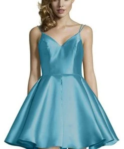 Alyce Paris - 3764 V Neckline Mikado Fit And Flare Cocktail Dress 35 Alyce Paris - 3764 V Neckline Mikado Fit And Flare Cocktail Dress