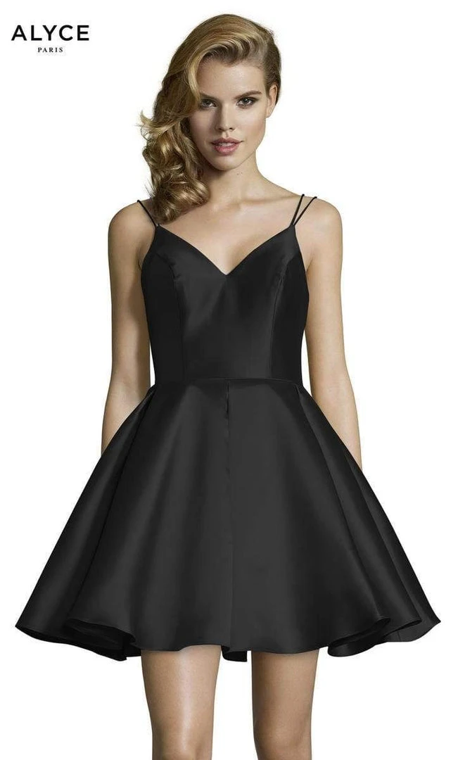 Alyce Paris - 3764 V Neckline Mikado Fit And Flare Cocktail Dress 19 Alyce Paris - 3764 V Neckline Mikado Fit And Flare Cocktail Dress