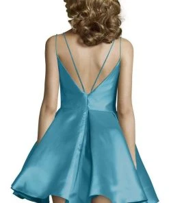 Alyce Paris - 3764 V Neckline Mikado Fit And Flare Cocktail Dress 36 Alyce Paris - 3764 V Neckline Mikado Fit And Flare Cocktail Dress