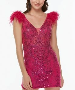 Alyce Paris 4501 - Plunging V-Neck Sequin Cocktail Dress 19 Alyce Paris 4501 - Plunging V-Neck Sequin Cocktail Dress