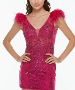 Alyce Paris 4501 - Plunging V-Neck Sequin Cocktail Dress 22 Alyce Paris 4501 - Plunging V-Neck Sequin Cocktail Dress