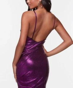 Alyce Paris 4532 - V-Neck Metallic Cocktail Dress