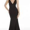 Alyce Paris - 5065 Embroidered Deep V-neck Trumpet Dress