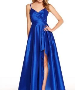 Alyce Paris - 60094 Surplice Bodice Taffeta High Slit A-Line Gown
