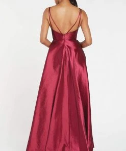 Alyce Paris - 60094 Surplice Bodice Taffeta High Slit A-Line Gown