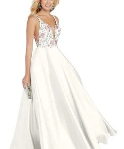 Alyce Paris - 60504 Floral Embroidered Plunging Mikado Gown 12 Alyce Paris - 60504 Floral Embroidered Plunging Mikado Gown