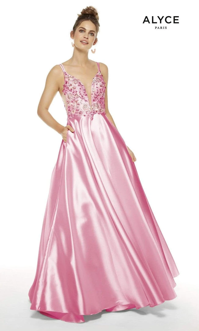 Alyce Paris - 60504 Floral Embroidered Plunging Mikado Gown 7 Alyce Paris - 60504 Floral Embroidered Plunging Mikado Gown