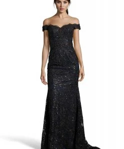 Alyce Paris - 60651 Embroidered Trumpet Dress With Train