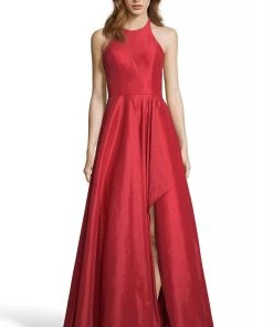 Alyce Paris - 60713 Halter Neckline Shimmering Taffeta High Low Gown