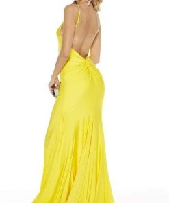 Alyce Paris - 60773 V Neck Spaghetti Strap Open Back Mermaid Gown