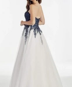 Alyce Paris - 60890 Strapless Lace Appliqued Bodice Tulle Gown 5 Alyce Paris - 60890 Strapless Lace Appliqued Bodice Tulle Gown