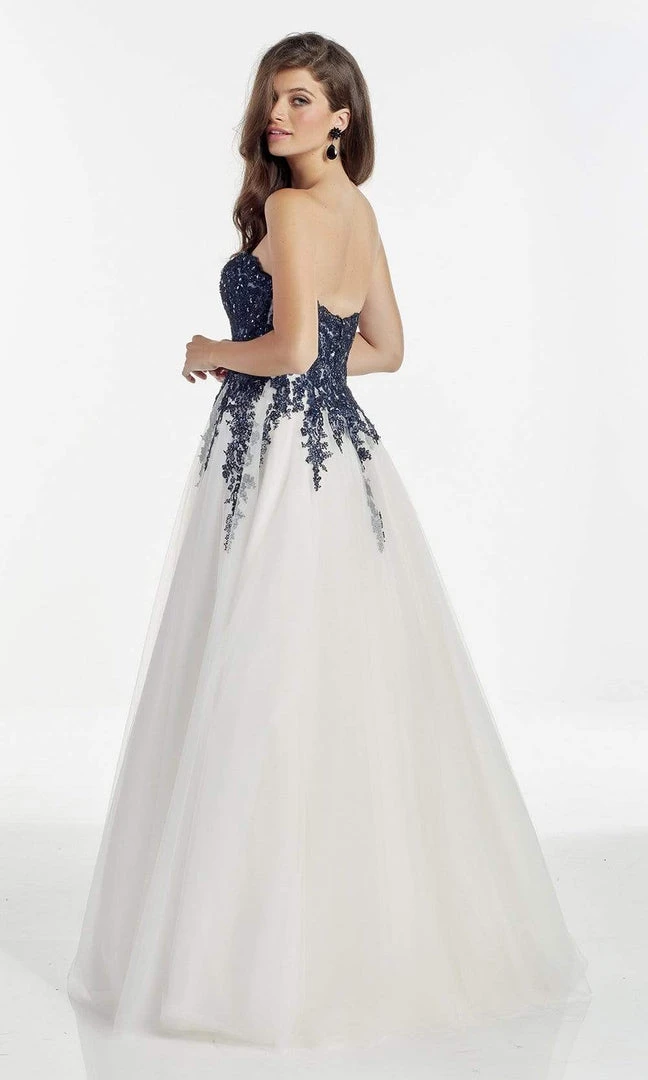 Alyce Paris - 60890 Strapless Lace Appliqued Bodice Tulle Gown 4 Alyce Paris - 60890 Strapless Lace Appliqued Bodice Tulle Gown