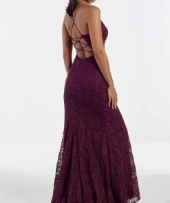 Alyce Paris - 60958 Spaghetti Strap High Slit Lace Mermaid Gown