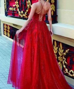 Alyce Paris - 60989 Spaghetti Strap Crisscross Back 3D Lace Gown