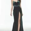Alyce Paris - 61062 Strapless Velvet Slit Gown