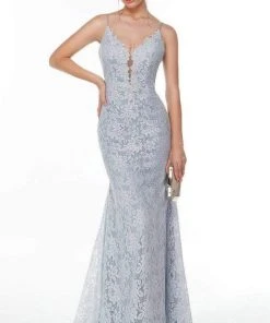 Alyce Paris - 61069 Floral Lace Trumpet Gown