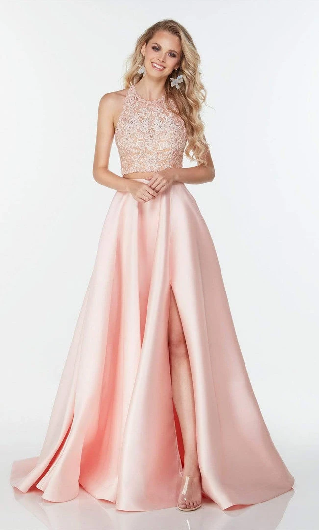 Alyce Paris - 61081 Scallop Lace Halter Ballgown 3 Alyce Paris - 61081 Scallop Lace Halter Ballgown