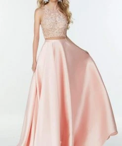 Alyce Paris - 61081 Scallop Lace Halter Ballgown 6 Alyce Paris - 61081 Scallop Lace Halter Ballgown