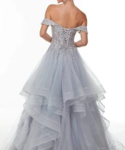 Alyce Paris - 61095 Lace Detailed Off Shoulder Gown