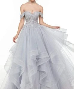 Alyce Paris - 61095 Lace Detailed Off Shoulder Gown