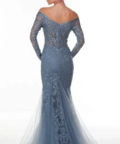Alyce Paris - 61097 Off Shoulder Lace Gown 9 Alyce Paris - 61097 Off Shoulder Lace Gown