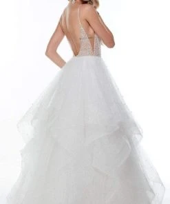 Alyce Paris - 61107 Pearl Beaded Organza A-Line Gown