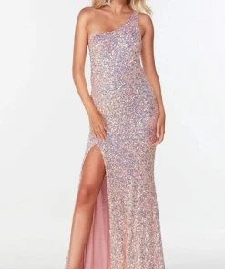 Alyce Paris - 61114 One Shoulder Sequin Gown 12 Alyce Paris - 61114 One Shoulder Sequin Gown