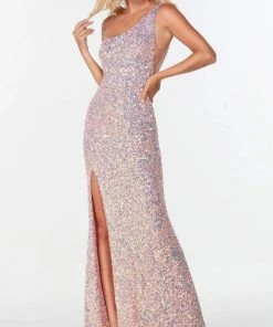 Alyce Paris - 61114 One Shoulder Sequin Gown 14 Alyce Paris - 61114 One Shoulder Sequin Gown