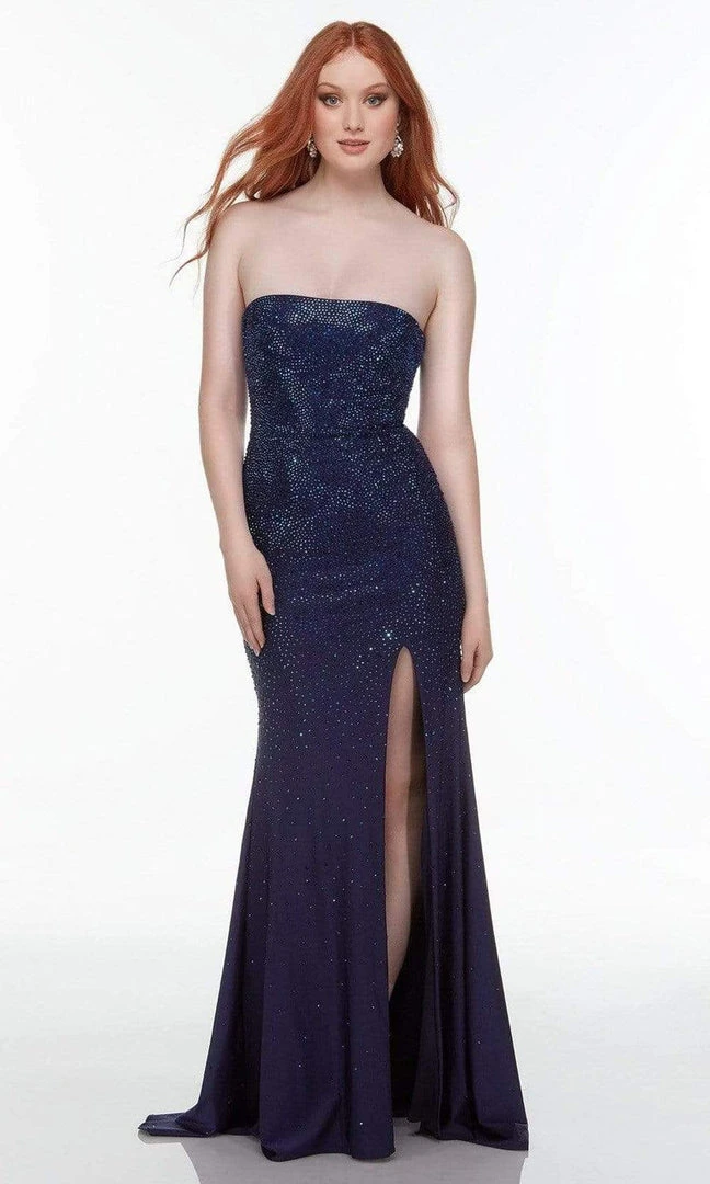 Alyce Paris - 61137 Bead-Ornate High Slit Gown 3 Alyce Paris - 61137 Bead-Ornate High Slit Gown