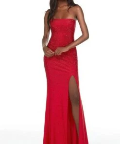 Alyce Paris - 61137 Bead-Ornate High Slit Gown 8 Alyce Paris - 61137 Bead-Ornate High Slit Gown