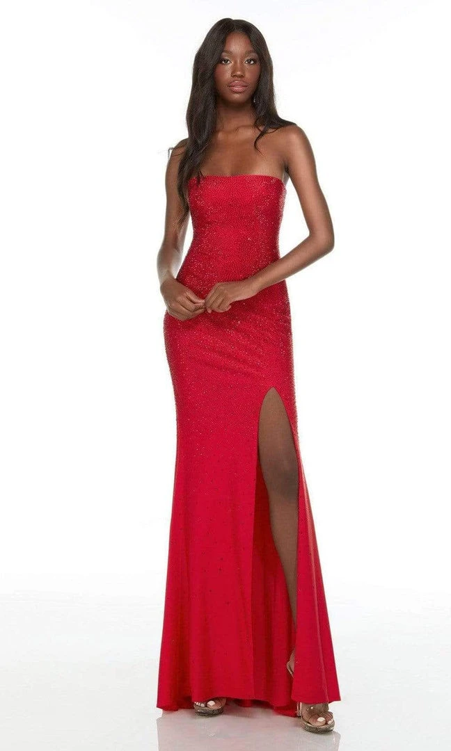 Alyce Paris - 61137 Bead-Ornate High Slit Gown 5 Alyce Paris - 61137 Bead-Ornate High Slit Gown