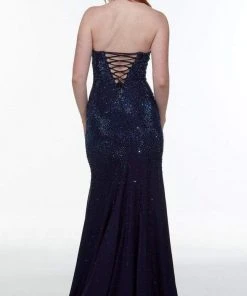 Alyce Paris - 61137 Bead-Ornate High Slit Gown 7 Alyce Paris - 61137 Bead-Ornate High Slit Gown